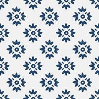 motif delft vintage bleu et blanc vecteur