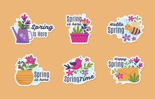 fleurs de printemps stickers vecteur