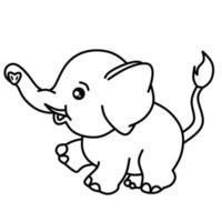 dessin vectoriel d'éléphant pour cahier de coloriage