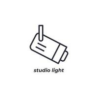 le symbole de lumière de studio de signe de vecteur est isolé sur un fond blanc. couleur de l'icône modifiable.