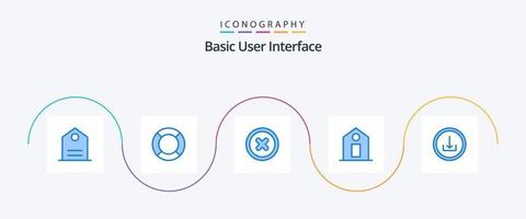 pack d'icônes de base bleu 5, y compris l'interface. basique. basique. application. le prix vecteur