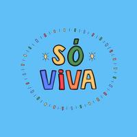 affiche de motivation dans un style coloré pour enfants en portugais brésilien. traduction - juste vivre. vecteur