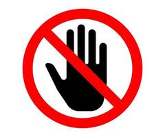 signe d'interdiction ne touchez pas l'icône. illustration vectorielle. vecteur