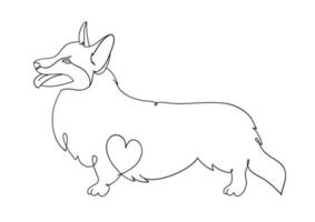 mignon chien corgi. illustration vectorielle dessinée à main levée. vecteur