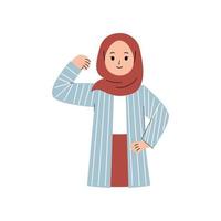 femme musulmane avec un geste fort de la main vecteur