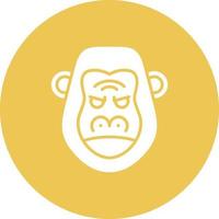 icône de fond de cercle de glyphe de gorille vecteur