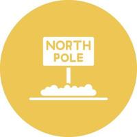 icône de fond de cercle de glyphe de pôle nord vecteur
