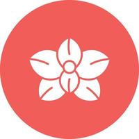icône de fond de cercle de glyphe d'orchidée vecteur