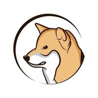 logo tête de chien avec une expression souriante vecteur