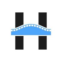 logo de pont lettre h pour le modèle vectoriel de transport, de voyage et de construction