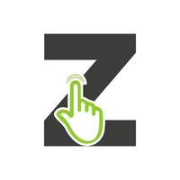 lettre z doigt cliquez logo vecteur modèle concept pour le symbole de la technologie