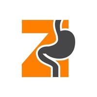 lettre z création de logo d'estomac minimal pour le modèle de vecteur de symbole médical et de soins de santé
