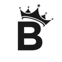 logo de la couronne de la lettre b pour la beauté, la mode, l'étoile, l'élégance, le signe de luxe vecteur