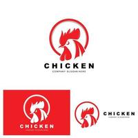 logo de poulet, vecteur d'animaux de ferme, conception pour élevage de poulets, restaurant de poulet frit, café