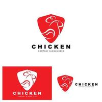 logo de poulet, vecteur d'animaux de ferme, conception pour élevage de poulets, restaurant de poulet frit, café