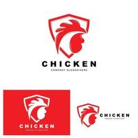 logo de poulet, vecteur d'animaux de ferme, conception pour élevage de poulets, restaurant de poulet frit, café