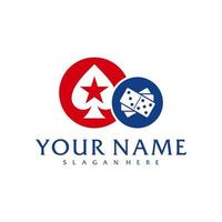 modèle vectoriel de logo de domino de poker, concepts créatifs de conception de logo de domino