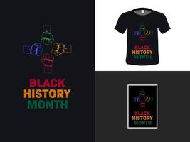conception de t-shirt du mois de l'histoire des noirs. et conception d'autocollant pour l'impression vecteur