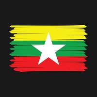 brosse drapeau du Myanmar vecteur