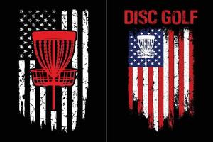 disc golf avec motif drapeau usa vecteur