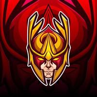 logo de mascotte de vecteur esport le thème rouge assassin