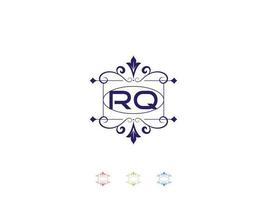 logo de luxe monogramme rq, conception unique de lettre de logo rq vecteur