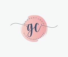 logo féminin gc initial. utilisable pour les logos nature, salon, spa, cosmétique et beauté. élément de modèle de conception de logo vectoriel plat.