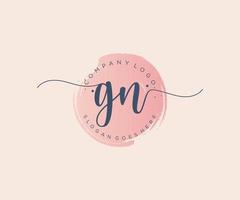 logo féminin initial gn. utilisable pour les logos nature, salon, spa, cosmétique et beauté. élément de modèle de conception de logo vectoriel plat.