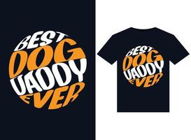 meilleures illustrations de papa de chien pour la conception de t-shirts prêts à imprimer vecteur