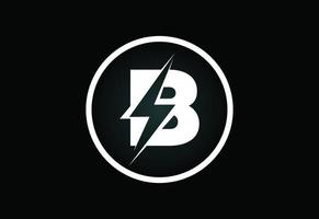 création initiale du logo de la lettre b avec éclair éclairant le tonnerre. vecteur de logo de lettre de boulon électrique