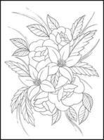 fleurs pages de livre de coloriage pour adultes vecteur