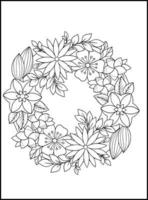 fleurs pages de livre de coloriage pour adultes vecteur