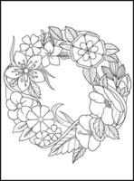 fleurs pages de livre de coloriage pour adultes vecteur