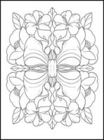 fleurs pages de livre de coloriage pour adultes vecteur