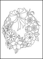 fleurs pages de livre de coloriage pour adultes vecteur