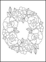 fleurs pages de livre de coloriage pour adultes vecteur