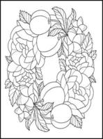 fleurs pages de livre de coloriage pour adultes vecteur