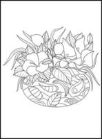 fleurs pages de livre de coloriage pour adultes vecteur