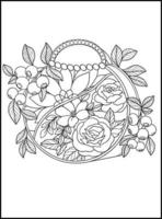 fleurs pages de livre de coloriage pour adultes vecteur