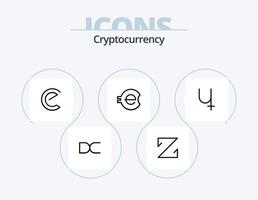 pack d'icônes de ligne de crypto-monnaie 5 conception d'icônes. pièce de monnaie. crypto-monnaie. chaîne de chance. crypto. sibcoin vecteur