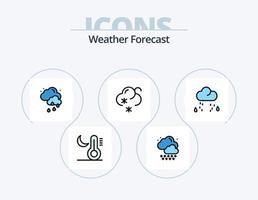 pack d'icônes remplies de ligne météo 5 conception d'icônes. . la météo. la météo. climat. air vecteur