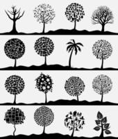 ensemble d'arbres. illustration vectorielle vecteur