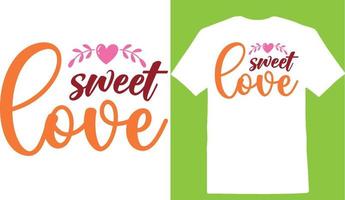 t-shirt doux amour saint valentin vecteur