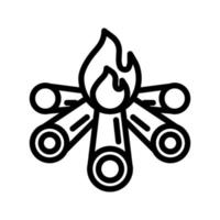 icône de feu de camp avec vecteur de style de contour, icône de bois de chauffage, icône de bois, icône d'hiver