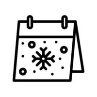 icône de date de calendrier avec date d'hiver de style contour, date d'événement vecteur
