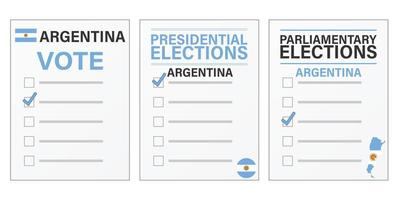 élections argentines maquette de bulletin de vote pour les élections présidentielles et législatives vecteur