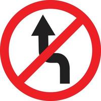 pas de changement de voie signe sur fond blanc. panneau de signalisation sur le symbole en bordure de route. style plat. vecteur