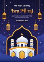 affiche de lévénement de célébration isra miraj vecteur