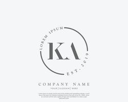 lettre initiale ka monogramme de beauté logo féminin et design de logo élégant, logo manuscrit de signature initiale, mariage, mode, floral et botanique avec modèle créatif vecteur