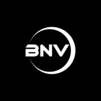 création de logo de lettre bnv en illustration. logo vectoriel, dessins de calligraphie pour logo, affiche, invitation, etc. vecteur